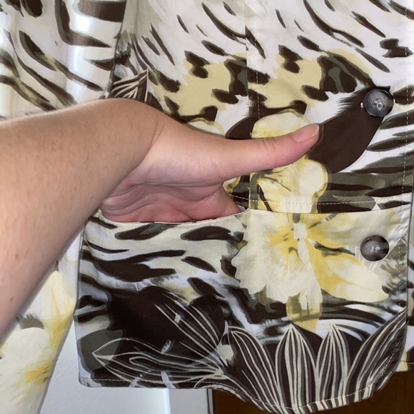 Soft Works Women’s Floral Long Sleeve Blazer Jacket (Size 8) - Picture 2 of 8